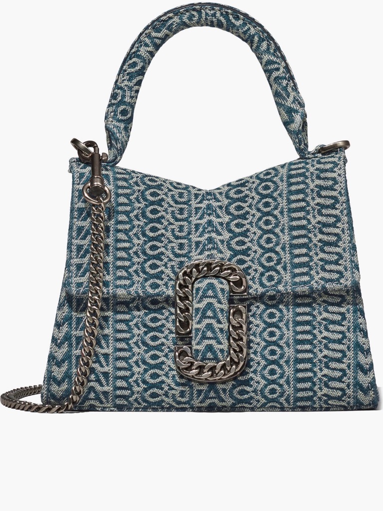 Marc Jacobs Denim Top-Handle Satchel With Chain Strap